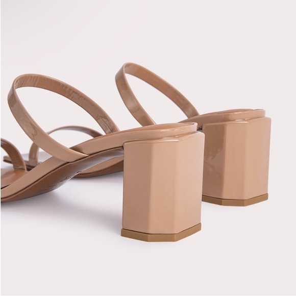 NWT BY FAR Tanya Patent Leather Nude Mule Heel size for 38 - Picture 2 of 7